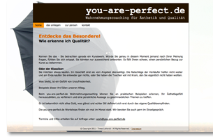 you-are-perfect.de Wahrnehmungscoaching für Ästhetik und Qualität